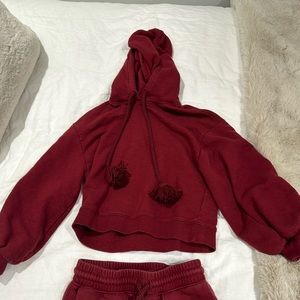 Ulla Johnson Maroon Sweat Set